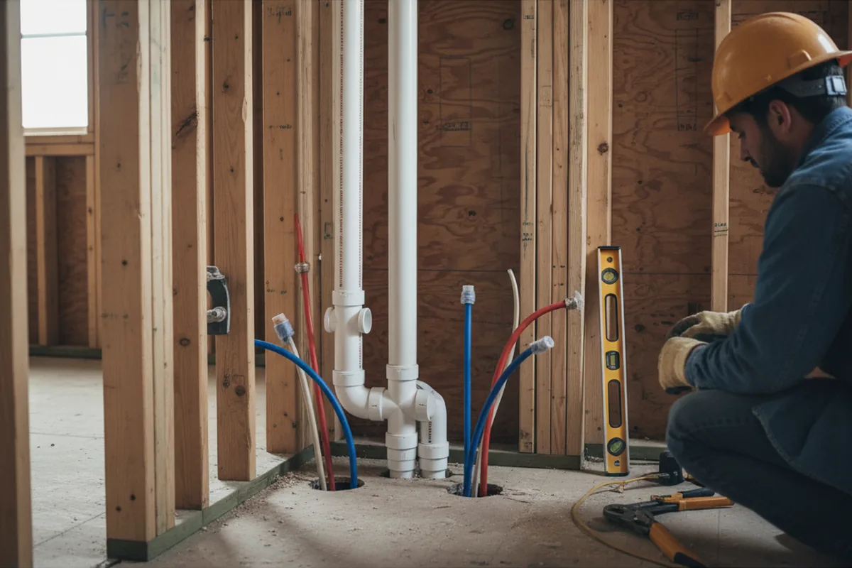 Drain and supply rough-in during Toilet Repair and Installation in Hubbard